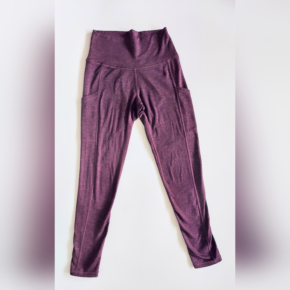 Aerie Chill Play Move Activewear Leggings Size Small Burgundy Maroon Red